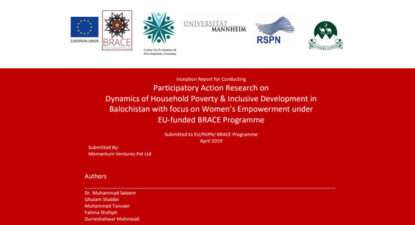 Inception Report of the Participatory Action Research under BRACE Programme-2019