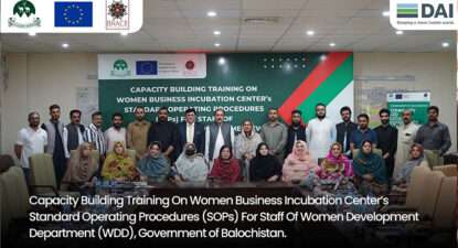 (6-7/09/2023) 2 Days Training of WDD staff on Women Business Incubation Center SoPs.